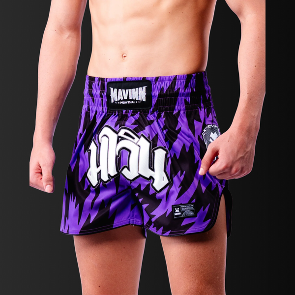 Mavinn Muay Thai Shorts - Muay Thai Runs the Future - Purple