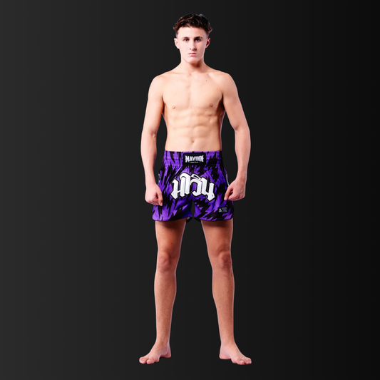 Mavinn Muay Thai Shorts - Muay Thai Runs the Future - Purple