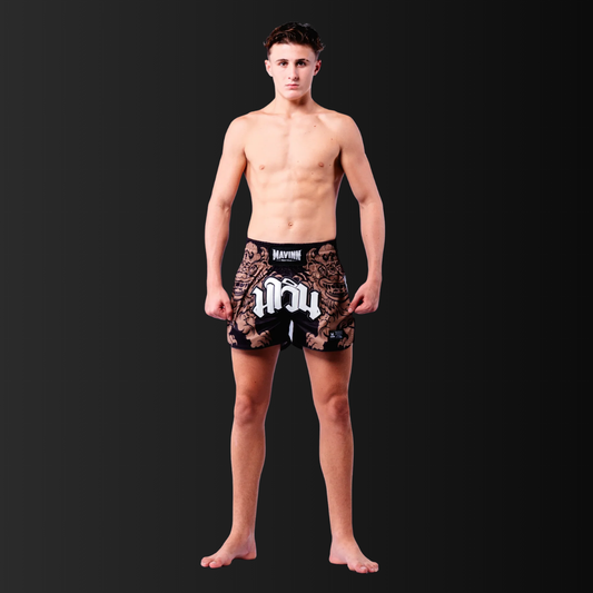 Mavinn Muay Thai Shorts - Muay Thai Runs the Future - Olive