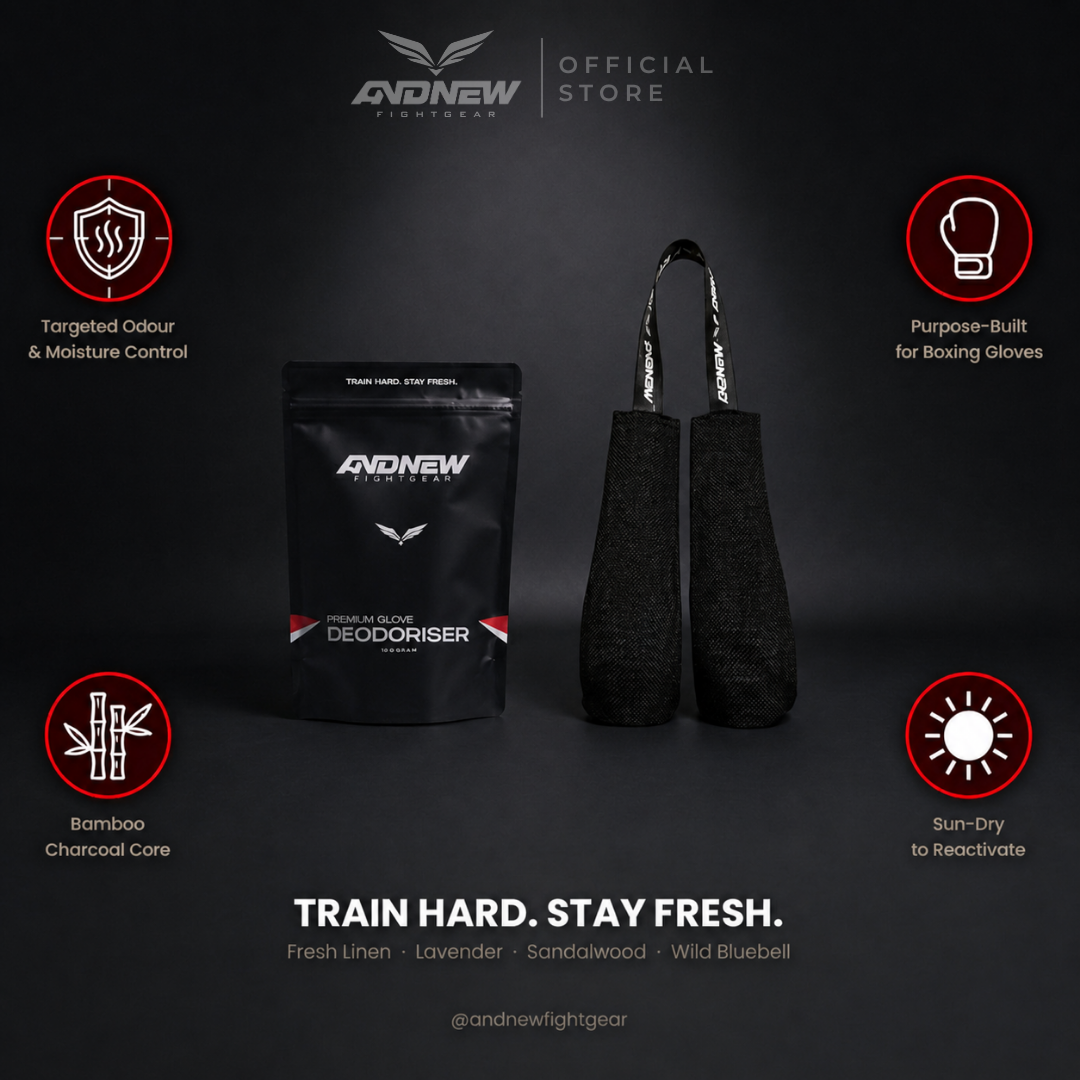 Andnewfight Boxing Glove Deodorizer & Odor Absorber Scented Bamboo Charcoal Pouches with Hanging Strap for Gloves, Shoes