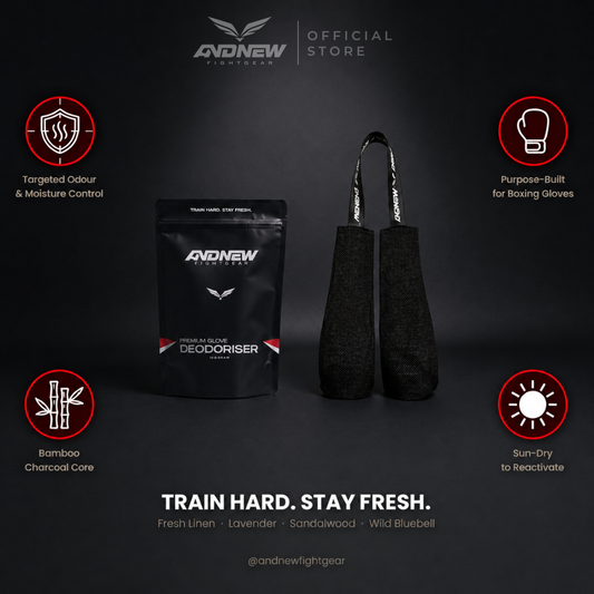 Andnewfight Boxing Glove Deodorizer & Odor Absorber Scented Bamboo Charcoal Pouches with Hanging Strap for Gloves, Shoes