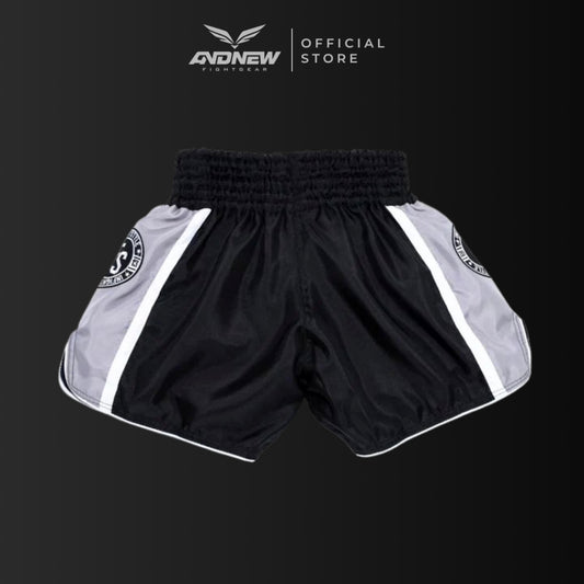 Infightstyle FS Premium Ivy Retro Black Gray Muay Thai Shorts