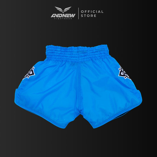 InFightStyle Mono Nylon Lotus Retro Neon Blue Muay Thai Shorts